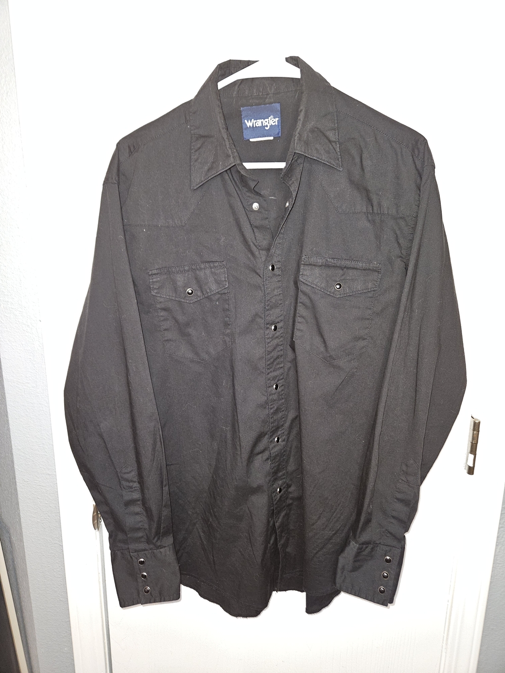 Wrangler Men's Black Western Pearl Snap Button-Up Shirt